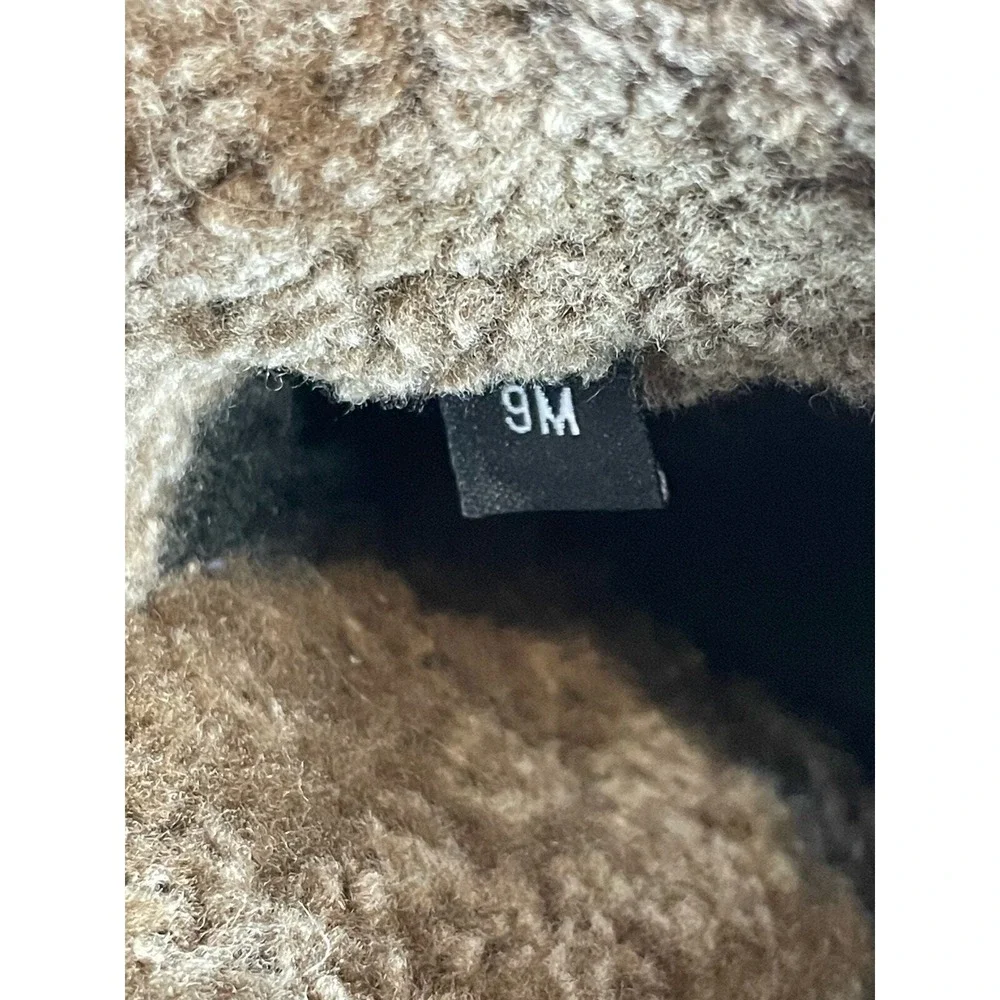 Stuart Weitzman Clogs Mule Brown Suede Sherpa Lined‎ Platform 9 Boho